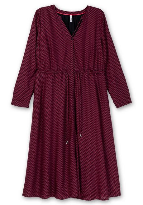 Sheego Gefüttertes Midikleid Mit Alloverprint - Weinrot Gemustert Sheego