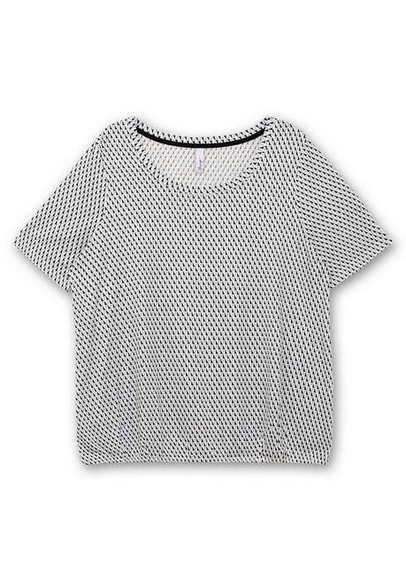 Sheego Gemustertes Shirt Mit Rundhals Und Gummibund - Blau Gemustert Sheego