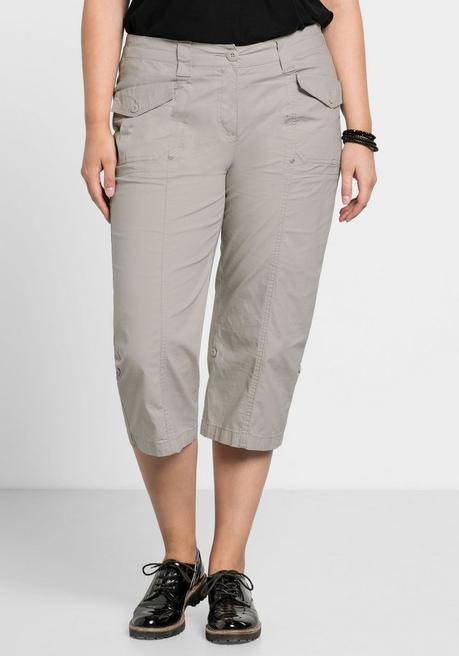 sheego Gerade 3/4-Hose mit Krempelfunktion - beigefarben sheego