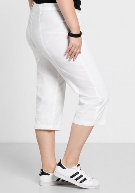 Sheego Gerade 3/4-Hose Mit Krempelfunktion - Weiß Sheego