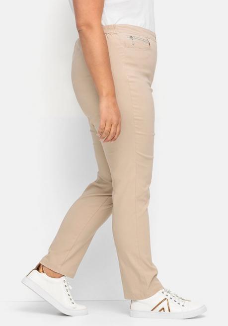 Sheego Gerade Bengalinhose Mit Hohem Schlupfbund - Beigefarben Sheego