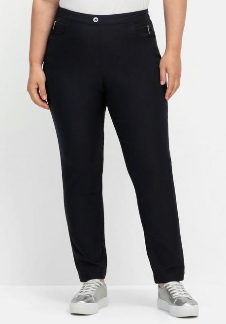 Sheego Gerade Bengalinhose Mit Hohem Schlupfbund - Marine Sheego