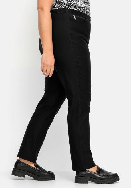 Sheego Gerade Bengalinhose Mit Hohem Schlupfbund - Schwarz Sheego