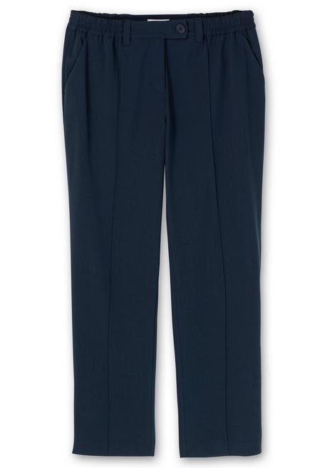 Sheego Gerade Businesshose Mit Biesen Und Teilgummibund - Nachtblau Sheego