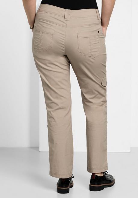 Sheego Gerade Cargo-Hose Mit Krempelbaren Beinen - Steingrau Sheego