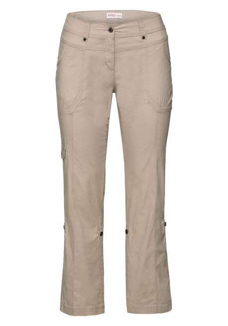 Sheego Gerade Cargo-Hose Mit Krempelbaren Beinen - Steingrau Sheego