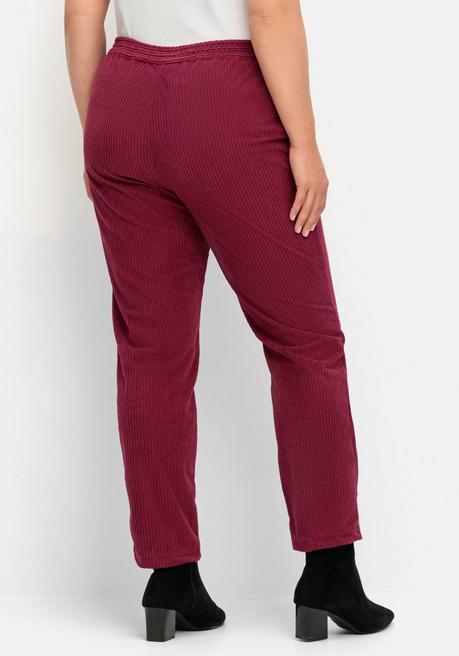 Sheego Gerade Cordhose Mit Gummizugbund - Bordeaux Sheego