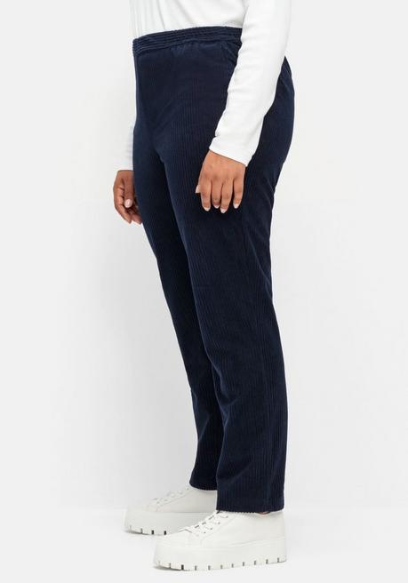 Sheego Gerade Cordhose Mit Gummizugbund - Marine Sheego