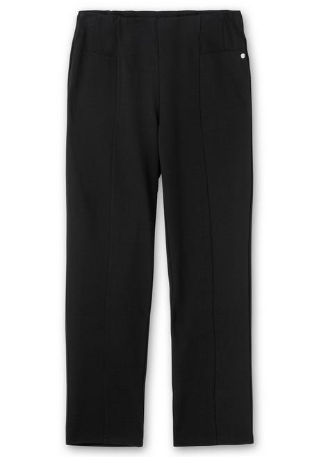 Sheego Gerade Hose Aus Interlock, Mit Elastischem Bund - Schwarz Sheego