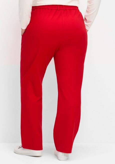 Sheego Gerade Hose Aus Milano-Ripp, Mit Stretchbund - Mohnrot Sheego