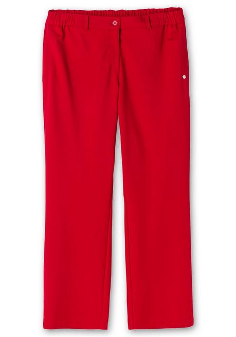 Sheego Gerade Hose Aus Milano-Ripp, Mit Stretchbund - Mohnrot Sheego