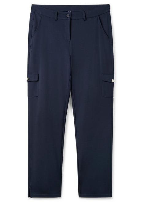 Sheego Gerade Hose Im Cargo-Stil, Mit Pattentaschen - Nachtblau Sheego