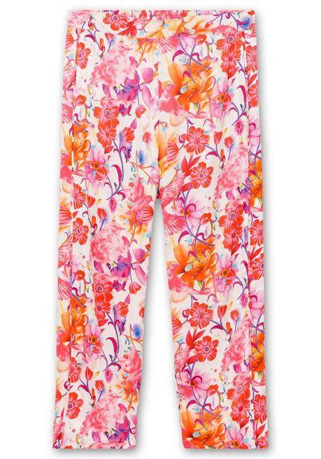 Sheego Loves Miss Goodlife Gerade Hose Mit Blumenprint, Aus Fließender Viskose - Pink Gemustert Sheego