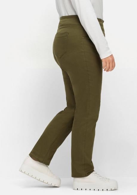 Sheego X Collection L. Gerade Hose Mit Hohem Rundum-Dehnbund - Khaki Sheego