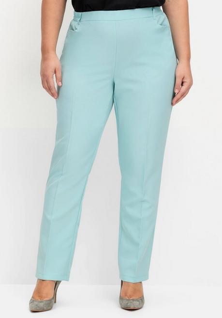 Sheego Gerade Hose Mit Schlupfbund Und Bügelfalten - Mint Sheego