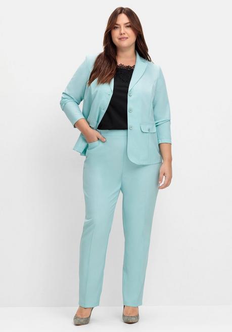 sheego Gerade Hose mit Schlupfbund und Bügelfalten - mint sheego