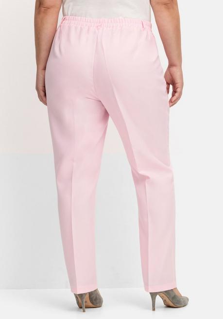 Sheego Gerade Hose Mit Schlupfbund Und Bügelfalten - Rosé Sheego