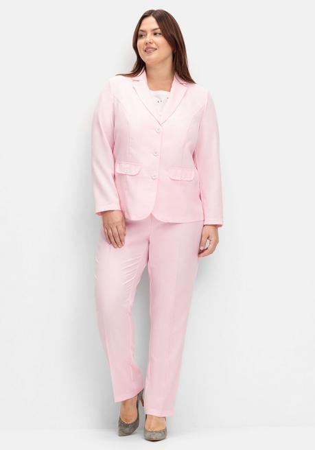 Sheego Gerade Hose Mit Schlupfbund Und Bügelfalten - Rosé Sheego