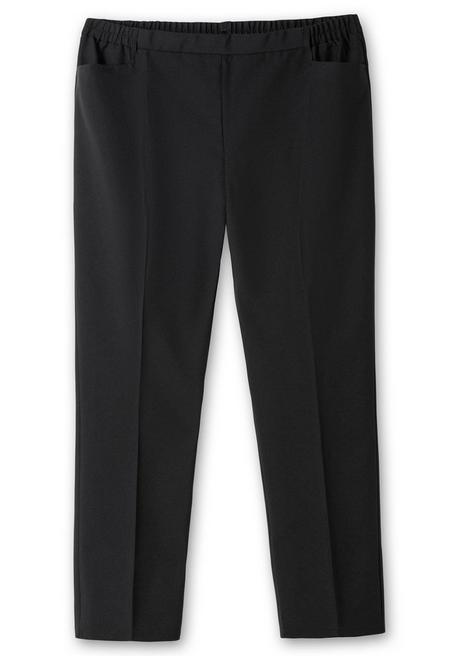 Sheego Gerade Hose Mit Schlupfbund Und Bügelfalten - Schwarz Sheego