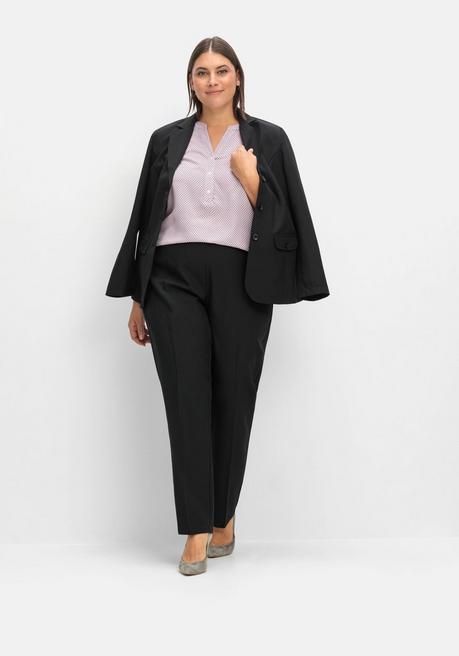 Sheego Gerade Hose Mit Schlupfbund Und Bügelfalten - Schwarz Sheego