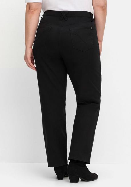 Sheego Gerade Hose Mit Shaping-Einsatz Und Gummibund - Schwarz Sheego