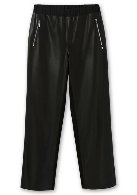 Sheego Gerade Hose Mit Stretchbund, Im Materialmix - Schwarz Sheego