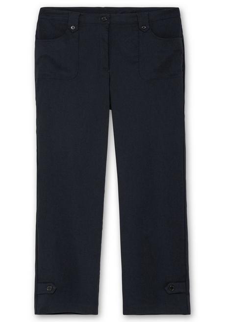 Sheego Gerade Hose Mit Zierriegeln Und Gürtelschlaufen - Marine Sheego