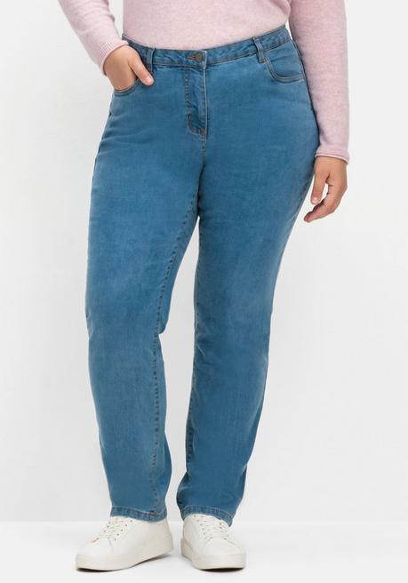 Sheego Gerade, Innen Weich Angeraute Thermojeans - Blue Denim Sheego
