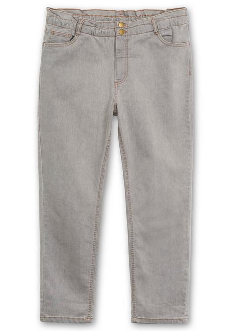 Sheego Gerade Jeans Im Extrahohen Paperbag-Schnitt - Grey Denim Sheego