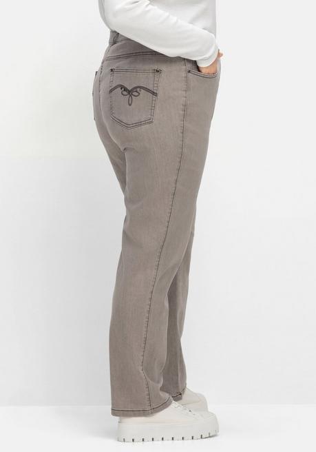 Sheego X Collection L. Gerade Jeans In 5-Pocket-Form - Grey Denim Sheego
