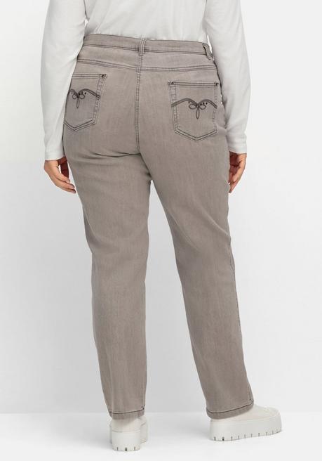 Sheego X Collection L. Gerade Jeans In 5-Pocket-Form - Grey Denim Sheego