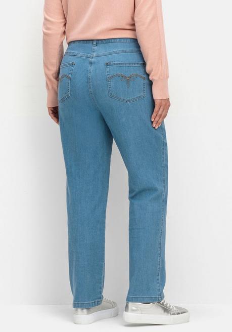 Sheego X Collection L. Gerade Jeans In 5-Pocket-Form - Light Blue Denim Sheego