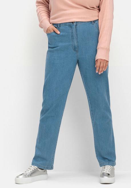 Sheego X Collection L. Gerade Jeans In 5-Pocket-Form - Light Blue Denim Sheego