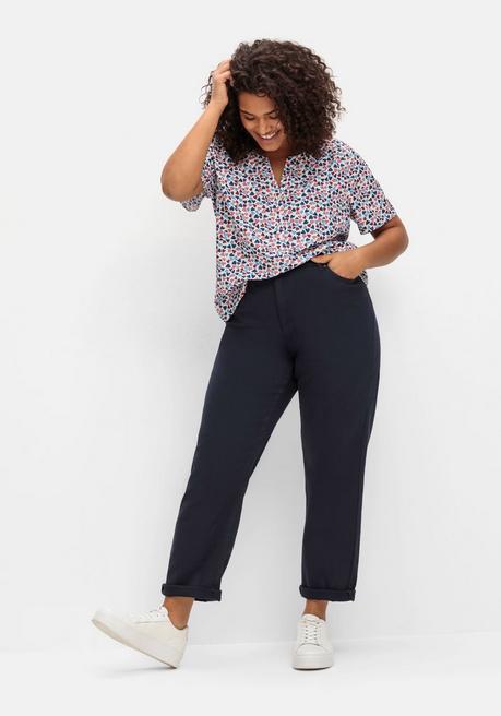 Sheego Gerade Jeans In Ankle-Länge, Five-Pocket-Form - Marine Sheego