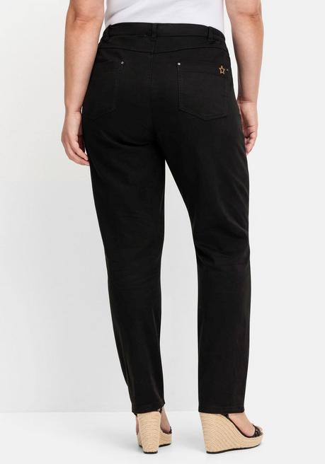 Sheego Gerade Jeans In Ankle-Länge, Five-Pocket-Form - Schwarz Sheego