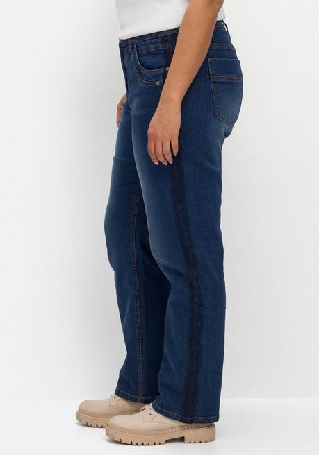 Sheego Gerade Jeans In Curvy-Schnitt PIA Mit Galonstreifen - Blue Denim Sheego