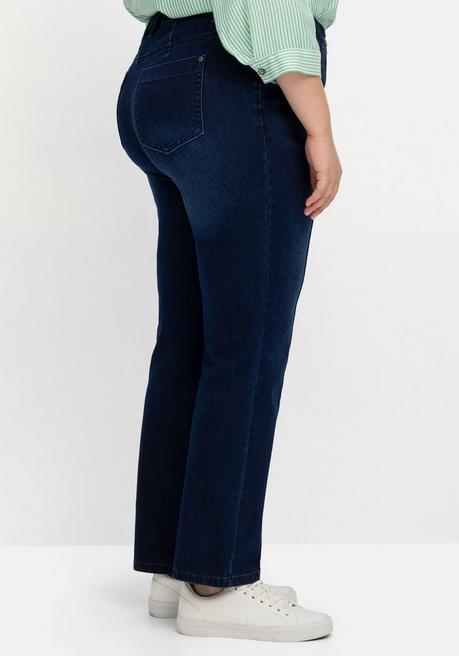 Sheego Gerade Jeans Mit Biesen - Dark Blue Denim Sheego