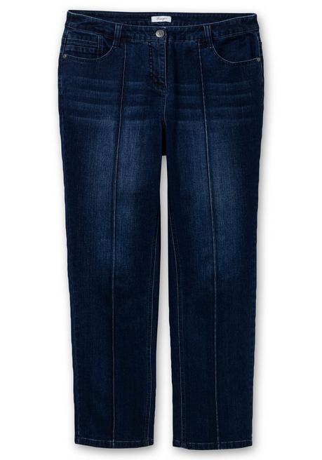 Sheego Gerade Jeans Mit Biesen - Dark Blue Denim Sheego