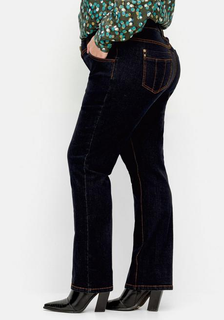 Sheego Gerade Jeans Mit Doppelknopf-Verschluss - Blue Black Denim Sheego