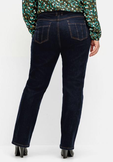 Sheego Gerade Jeans Mit Doppelknopf-Verschluss - Blue Black Denim Sheego