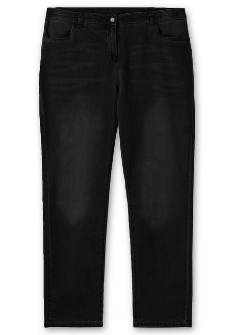 Sheego Gerade Jeans Mit Elastischem High-Waist-Bund - Black Denim Sheego