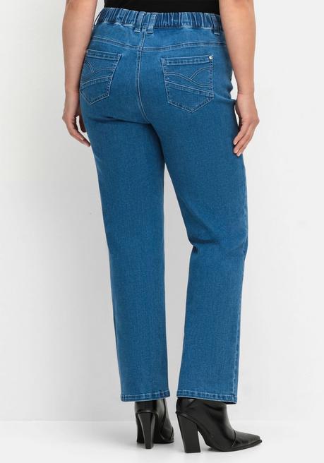Sheego Gerade Jeans Mit Gummibund Und Shaping-Einsatz - Blue Denim Sheego