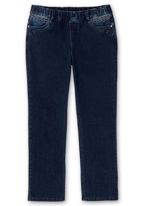 Sheego Gerade Jeans Mit Gummibund Und Shaping-Einsatz - Dark Blue Denim Sheego