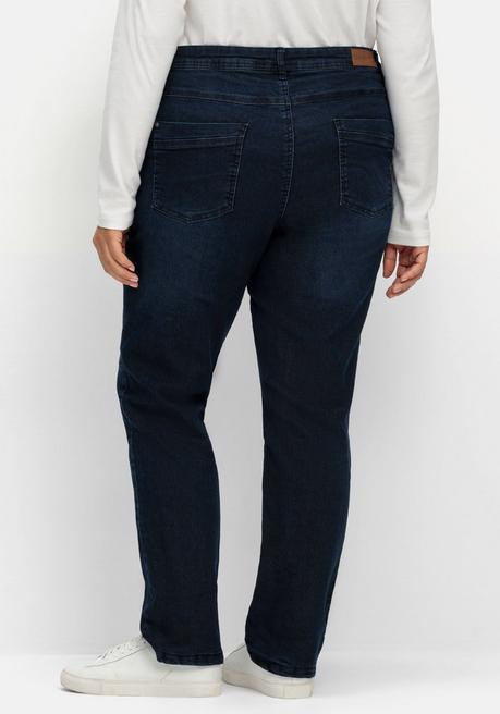 Sheego X Collection L. Gerade Jeans Mit Kariertem Thermo-Innenfutter - Dark Blue Denim Sheego