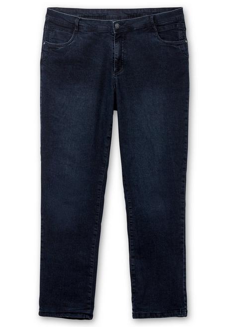 Sheego X Collection L. Gerade Jeans Mit Kariertem Thermo-Innenfutter - Dark Blue Denim Sheego