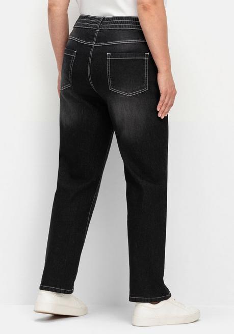 Sheego Gerade Jeans Mit Rundum-Dehnbund - Black Denim Sheego