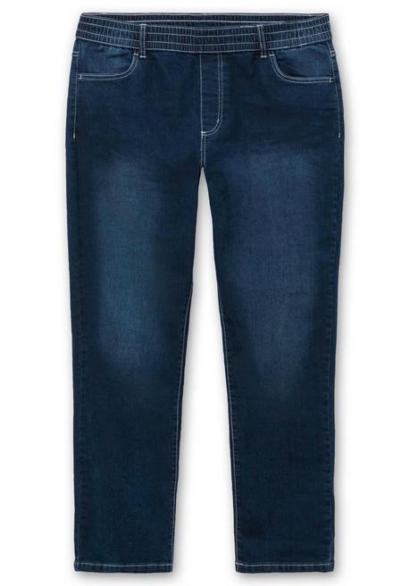 Sheego Gerade Jeans Mit Rundum-Dehnbund - Dark Blue Denim Sheego