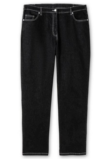 Sheego Gerade Jeans Mit Seitlichem Stretchbund - Black Denim Sheego