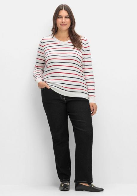 Sheego Gerade Jeans Mit Seitlichem Stretchbund - Black Denim Sheego