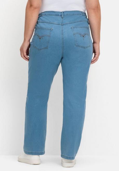 Sheego Gerade Jeans Mit Seitlichem Stretchbund - Blue Denim Sheego